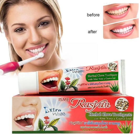 100g ISME Rasyan Herbal Clove Toothpaste Teeth Whitening Dental Paste Care Dentifrice Remove Dental Tooth Oral Stains Pasta V9O7 - Dr. Gabriel