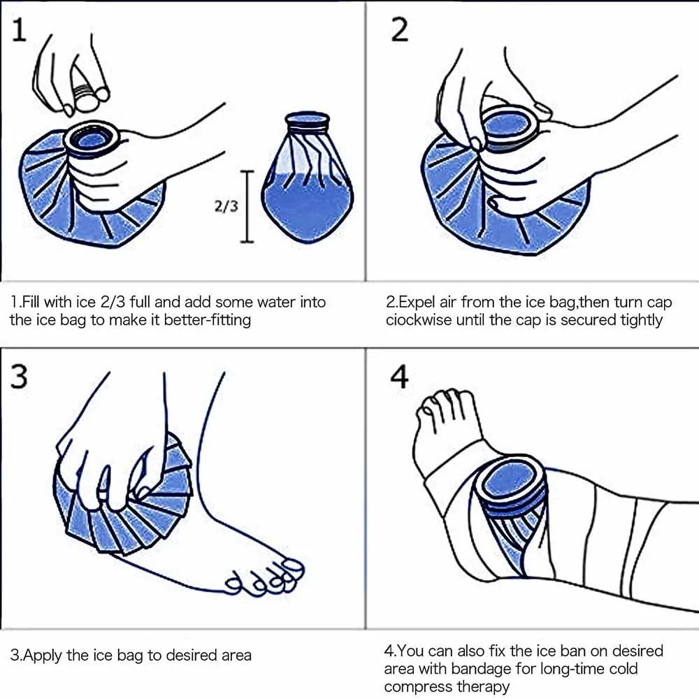 Reusable Ice Bag Bandage with Reusable Ice Bag Pack for Calf Knee Ankle Shoulder Neck Sprained Hot & Cold Compress Pain Relief - Dr. Gabriel